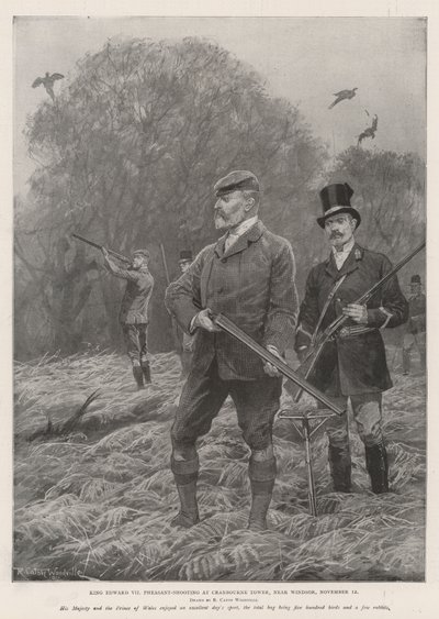 King Edward VII Pheasant-Shooting at Cranbourne Tower, near Windsor, 12 November by Richard Caton Woodville junior